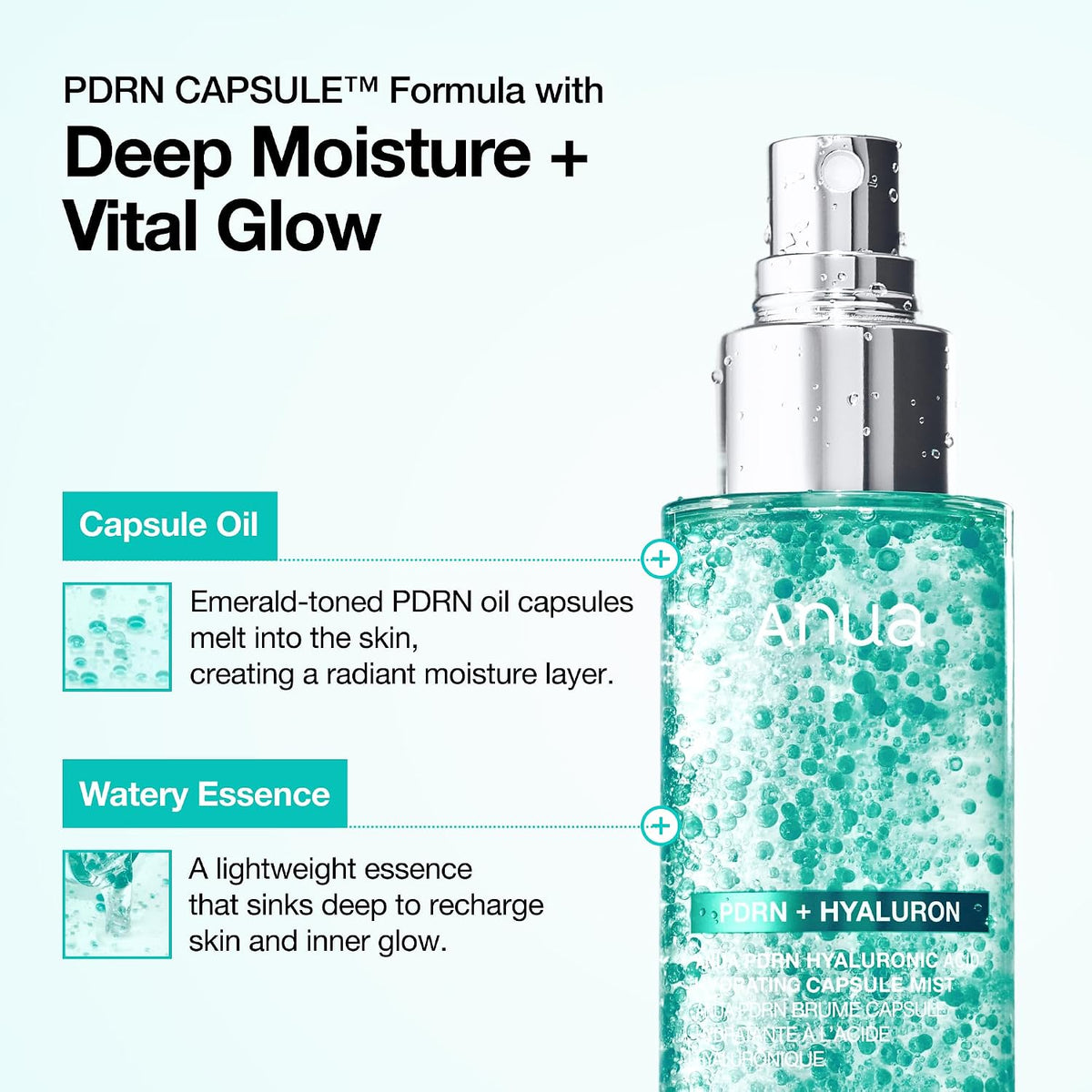 Anua PDRN Collagen Glow Facial Serum Spray, Hydrating Face Mist, 100ml