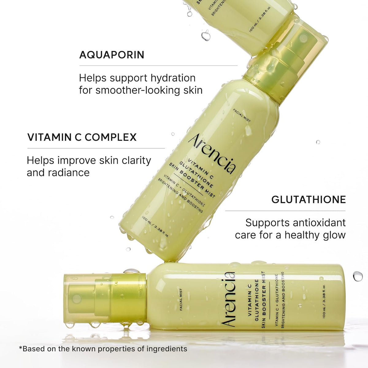 Arencia Vitamin C & Glutathione Skin Booster Mist - Hydrating Glow Facial Spray 100ml