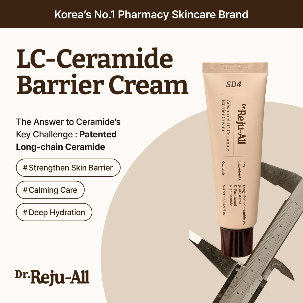 Dr.Reju-All Advanced LC-Ceramide Barrier Cream - Deep Hydrating Korean Face Moisturizer 50ml