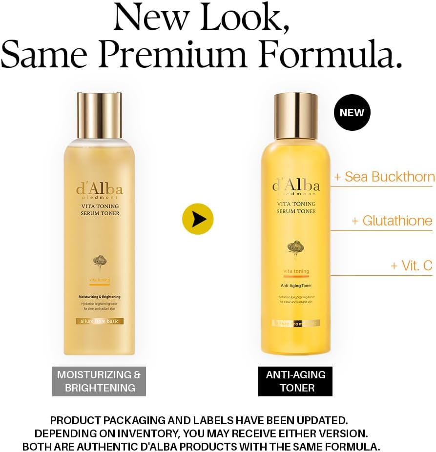 d’Alba Vita Toning Brightening Serum Toner - White Truffle, Niacinamide & Glutathione 180ml