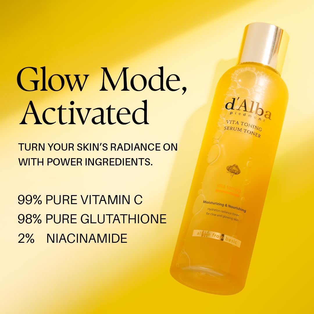 d’Alba Vita Toning Brightening Serum Toner - White Truffle, Niacinamide & Glutathione 180ml